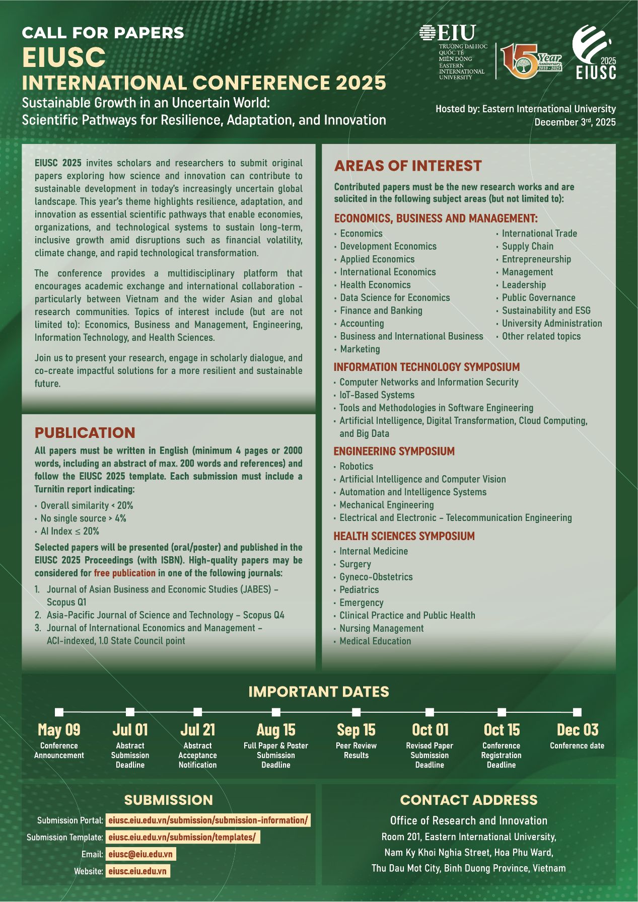 Call for papers – EIUSC International Conference 2025
