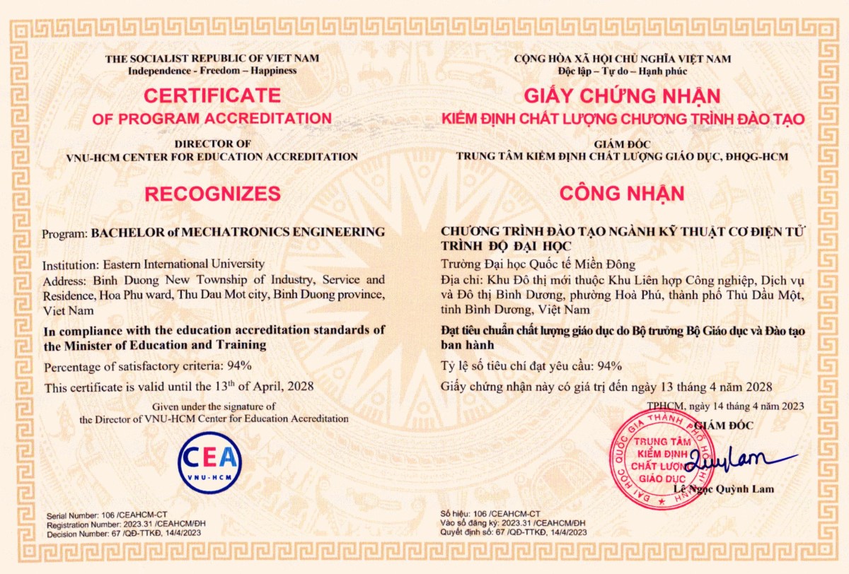 GCN Ngành KT Cơ điện tử