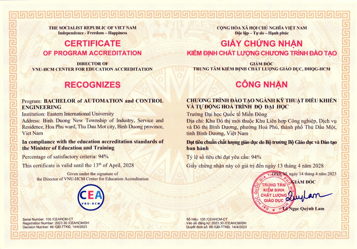 GCN Ngành KT Điều khiển tự động hóa